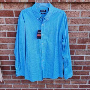 Chaps Button Down Shirt Men's Size Large New with Tags Stretch Checked